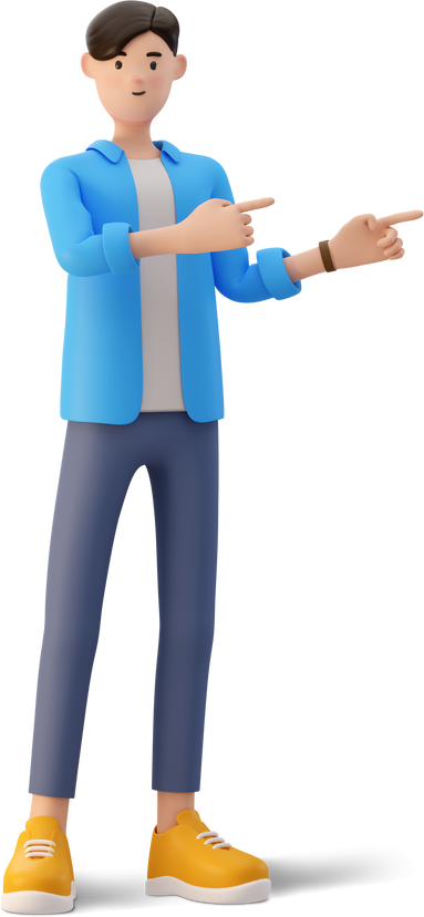 Blue Shirt Man 3D Illustration